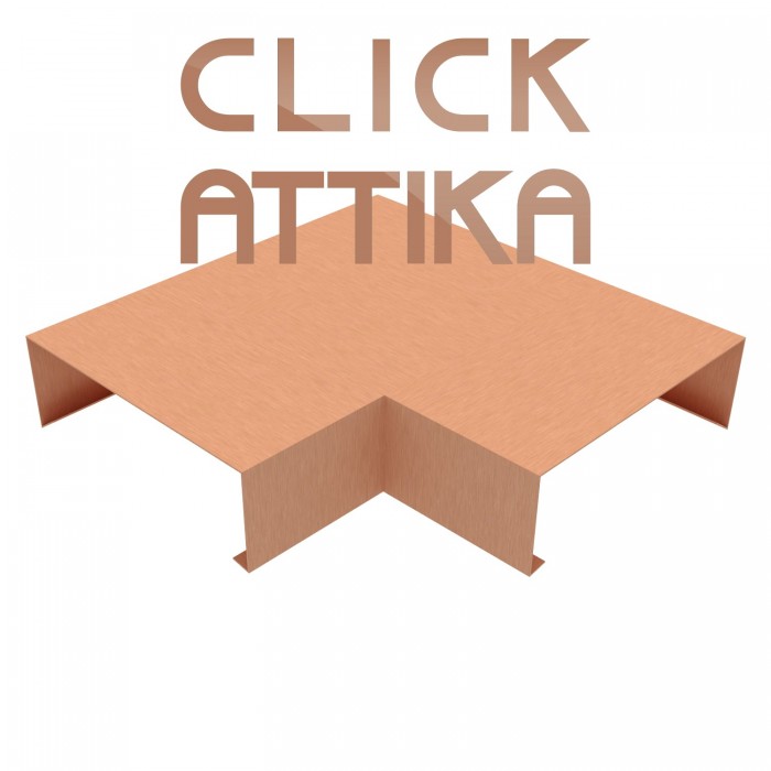 Eckelement aus Kupfer Natur für 16 cm Mauerbreite