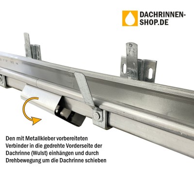 Aluminium Klebe-Rinnenverbinder für Kastendachrinne RG400