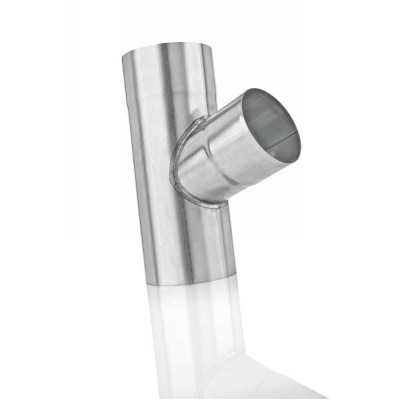 Aluminium Fallrohrabzweig DN100/DN87 seitlicher Abgang 72° Grad